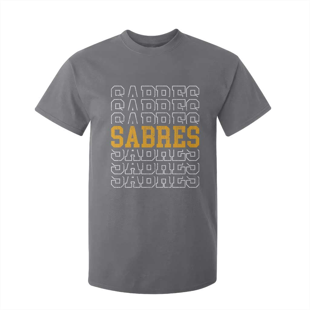 Retro Sabres Name Script Style T Shirt For Kid Vintage Distressed Sports Spirit Fan Pride TS02 Charcoal Print Your Wear
