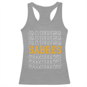 Retro Sabres Name Script Style Racerback Tank Top Vintage Distressed Sports Spirit Fan Pride TS02 Sport Gray Print Your Wear