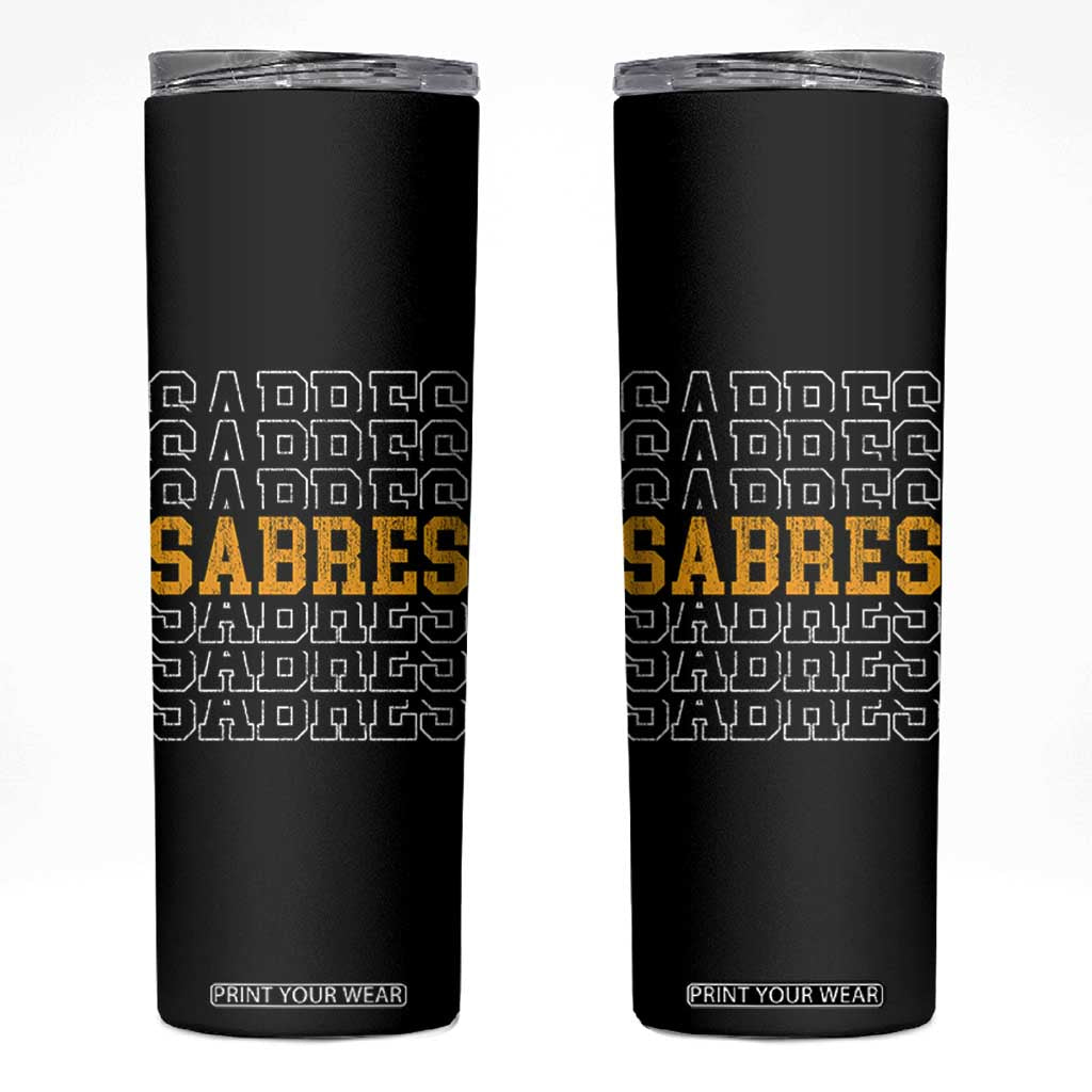 Retro Sabres Name Script Style Skinny Tumbler Vintage Distressed Sports Spirit Fan Pride TS02 Black Print Your Wear