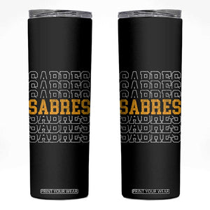 Retro Sabres Name Script Style Skinny Tumbler Vintage Distressed Sports Spirit Fan Pride TS02 Black Print Your Wear