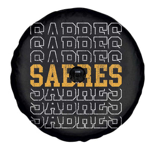 Retro Sabres Name Script Style Spare Tire Cover Vintage Distressed Sports Spirit Fan Pride TS02 Print Your Wear