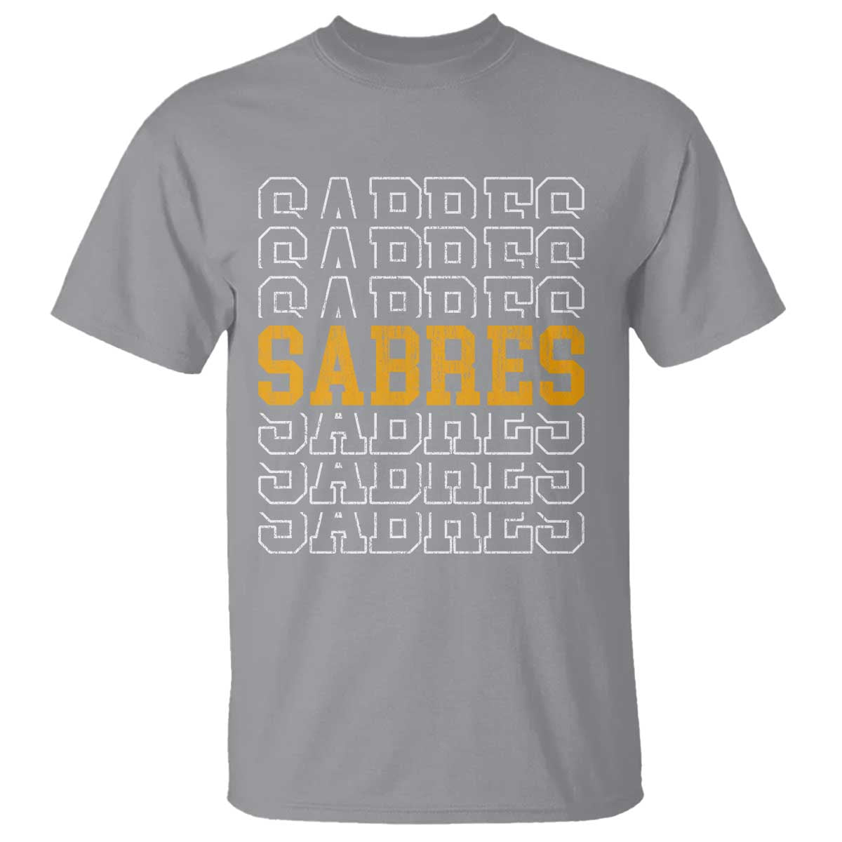 Retro Sabres Name Script Style T Shirt Vintage Distressed Sports Spirit Fan Pride TS02 Sport Gray Print Your Wear
