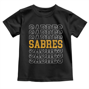 Retro Sabres Name Script Style Toddler T Shirt Vintage Distressed Sports Spirit Fan Pride TS02 Black Print Your Wear