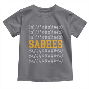 Retro Sabres Name Script Style Toddler T Shirt Vintage Distressed Sports Spirit Fan Pride TS02 Charcoal Print Your Wear