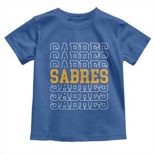 Retro Sabres Name Script Style Toddler T Shirt Vintage Distressed Sports Spirit Fan Pride TS02 Royal Blue Print Your Wear