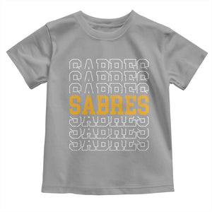 Retro Sabres Name Script Style Toddler T Shirt Vintage Distressed Sports Spirit Fan Pride TS02 Sport Gray Print Your Wear