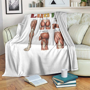 LGBTQ Acronym Funny Fitness Gym Rainbow Muscle Graphic Throw Blanket Legs Glutes Biceps Triceps Quads TS02 Print Your Wear