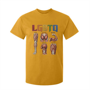 LGBTQ Acronym Funny Fitness Gym Rainbow Muscle Graphic T Shirt For Kid Legs Glutes Biceps Triceps Quads TS02 Gold Print Your Wear