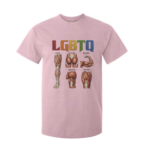 LGBTQ Acronym Funny Fitness Gym Rainbow Muscle Graphic T Shirt For Kid Legs Glutes Biceps Triceps Quads TS02 Light Pink Print Your Wear