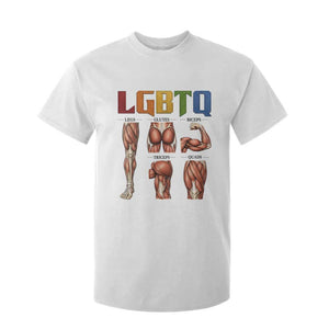 LGBTQ Acronym Funny Fitness Gym Rainbow Muscle Graphic T Shirt For Kid Legs Glutes Biceps Triceps Quads TS02 White Print Your Wear