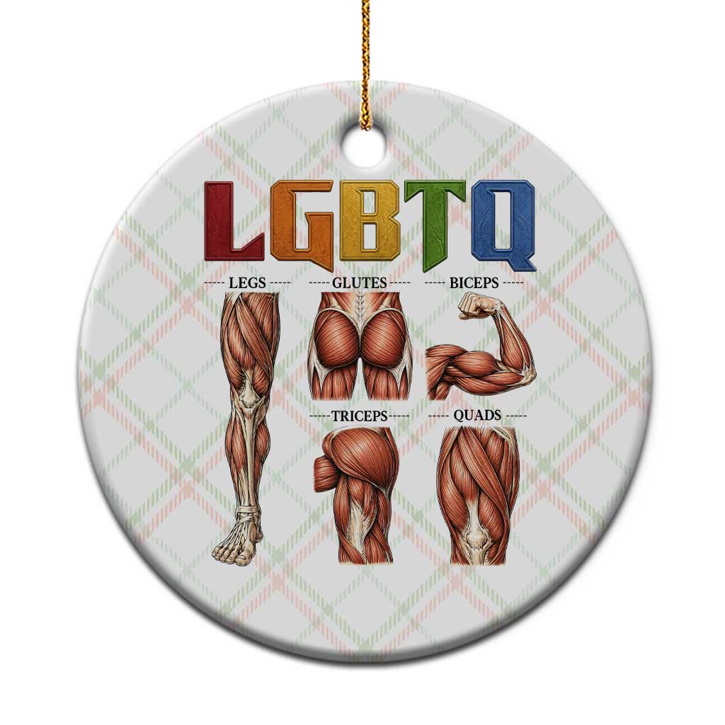 LGBTQ Acronym Funny Fitness Gym Rainbow Muscle Graphic Ceramic Ornament Legs Glutes Biceps Triceps Quads TS02 1pc Christmas Plaid Print Your Wear