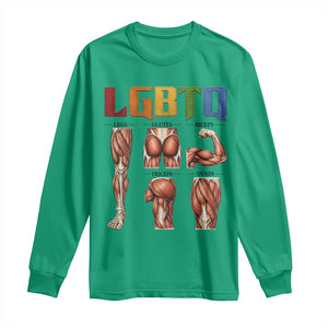 LGBTQ Acronym Funny Fitness Gym Rainbow Muscle Graphic Long Sleeve Shirt Legs Glutes Biceps Triceps Quads TS02 Irish Green Print Your Wear