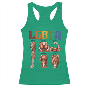LGBTQ Acronym Funny Fitness Gym Rainbow Muscle Graphic Racerback Tank Top Legs Glutes Biceps Triceps Quads TS02 Irish Green Print Your Wear