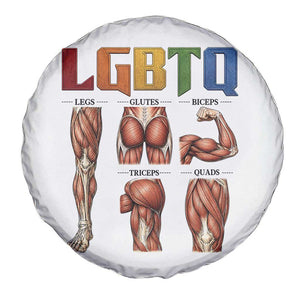 LGBTQ Acronym Funny Fitness Gym Rainbow Muscle Graphic Spare Tire Cover Legs Glutes Biceps Triceps Quads TS02 Print Your Wear