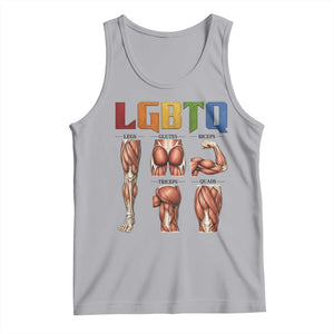 LGBTQ Acronym Funny Fitness Gym Rainbow Muscle Graphic Tank Top Legs Glutes Biceps Triceps Quads TS02 Athletic Heather Print Your Wear