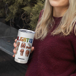 LGBTQ Acronym Funny Fitness Gym Rainbow Muscle Graphic Tumbler Cup Legs Glutes Biceps Triceps Quads TS02 Print Your Wear