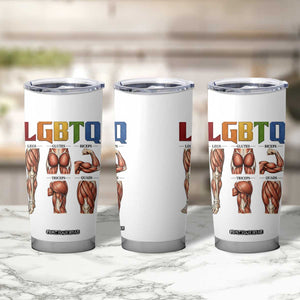 LGBTQ Acronym Funny Fitness Gym Rainbow Muscle Graphic Tumbler Cup Legs Glutes Biceps Triceps Quads TS02 Print Your Wear