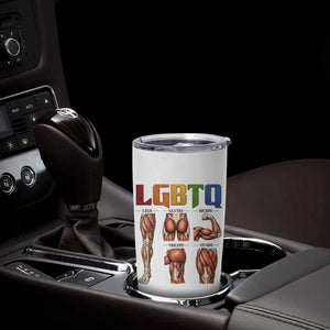 LGBTQ Acronym Funny Fitness Gym Rainbow Muscle Graphic Tumbler Cup Legs Glutes Biceps Triceps Quads TS02 Print Your Wear