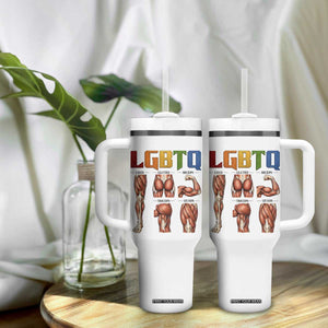 LGBTQ Acronym Funny Fitness Gym Rainbow Muscle Graphic Tumbler With Handle Legs Glutes Biceps Triceps Quads TS02 Print Your Wear