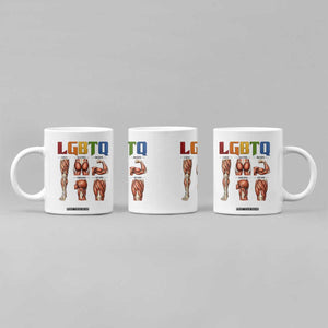 LGBTQ Acronym Funny Fitness Gym Rainbow Muscle Graphic Coffee Mug Legs Glutes Biceps Triceps Quads TS02 Print Your Wear