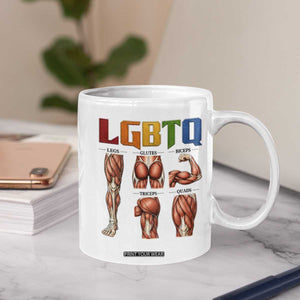 LGBTQ Acronym Funny Fitness Gym Rainbow Muscle Graphic Coffee Mug Legs Glutes Biceps Triceps Quads TS02 Print Your Wear