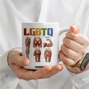 LGBTQ Acronym Funny Fitness Gym Rainbow Muscle Graphic Coffee Mug Legs Glutes Biceps Triceps Quads TS02 Print Your Wear