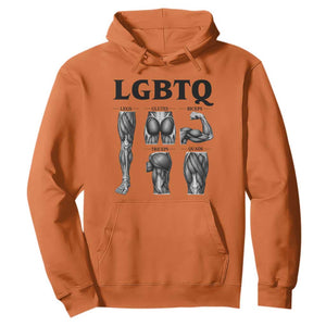 LGBTQ Acronym Funny Fitness Gym Muscle Graphic Hoodie Legs Glutes Biceps Triceps Quads TS02 Orange Print Your Wear