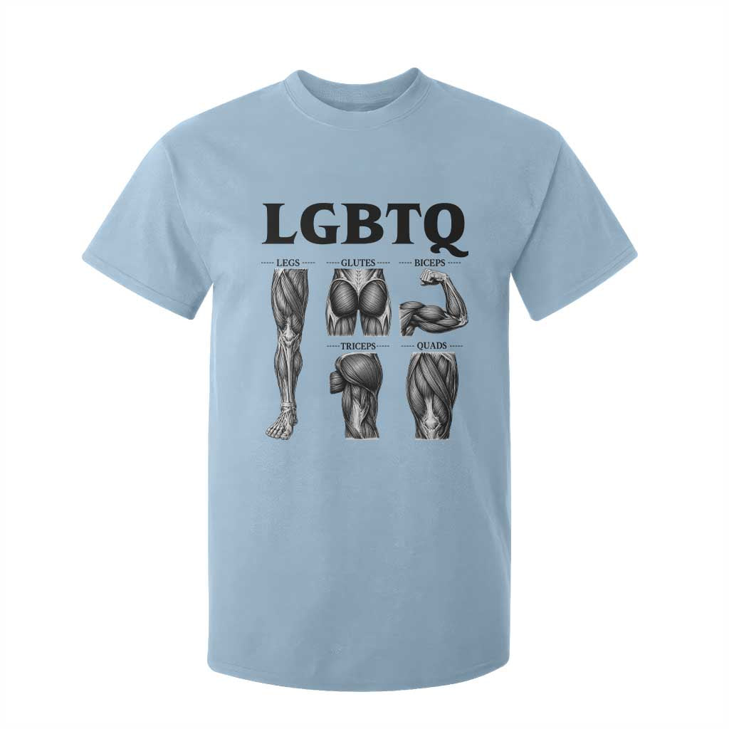 LGBTQ Acronym Funny Fitness Gym Muscle Graphic T Shirt For Kid Legs Glutes Biceps Triceps Quads TS02 Light Blue Print Your Wear