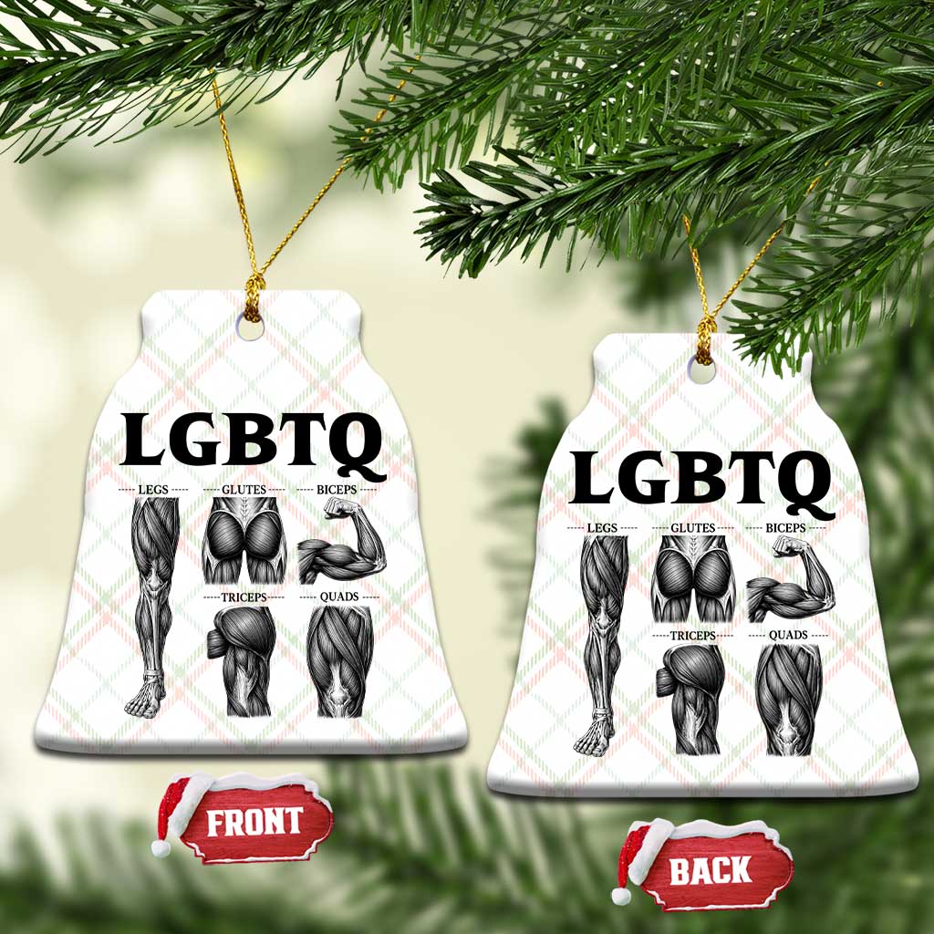 LGBTQ Acronym Funny Fitness Gym Muscle Graphic Ceramic Ornament Legs Glutes Biceps Triceps Quads TS02 Print Your Wear
