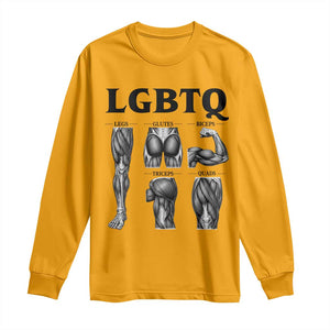 LGBTQ Acronym Funny Fitness Gym Muscle Graphic Long Sleeve Shirt Legs Glutes Biceps Triceps Quads TS02 Gold Print Your Wear