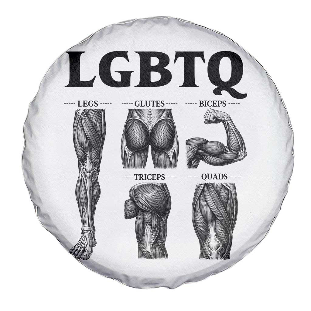LGBTQ Acronym Funny Fitness Gym Muscle Graphic Spare Tire Cover Legs Glutes Biceps Triceps Quads TS02 Print Your Wear