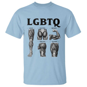 LGBTQ Acronym Funny Fitness Gym Muscle Graphic T Shirt Legs Glutes Biceps Triceps Quads TS02 Light Blue Print Your Wear