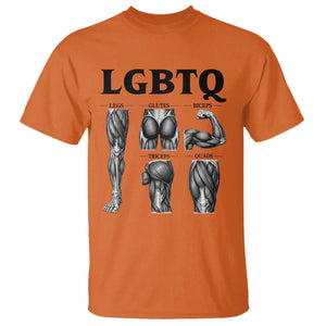 LGBTQ Acronym Funny Fitness Gym Muscle Graphic T Shirt Legs Glutes Biceps Triceps Quads TS02 Orange Print Your Wear