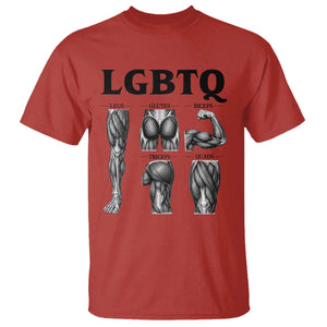 LGBTQ Acronym Funny Fitness Gym Muscle Graphic T Shirt Legs Glutes Biceps Triceps Quads TS02 Red Print Your Wear