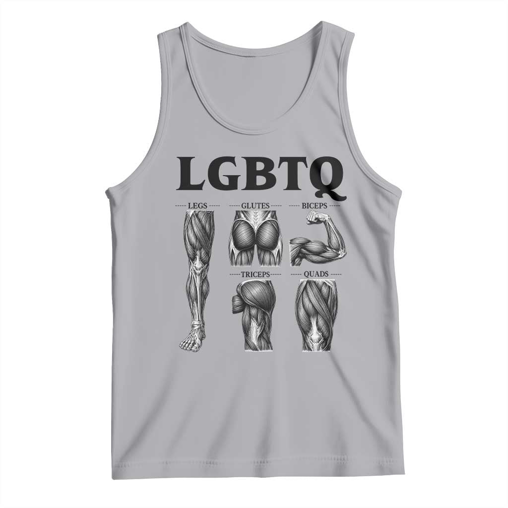 LGBTQ Acronym Funny Fitness Gym Muscle Graphic Tank Top Legs Glutes Biceps Triceps Quads TS02 Athletic Heather Print Your Wear