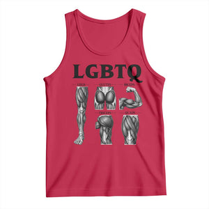 LGBTQ Acronym Funny Fitness Gym Muscle Graphic Tank Top Legs Glutes Biceps Triceps Quads TS02 Red Print Your Wear