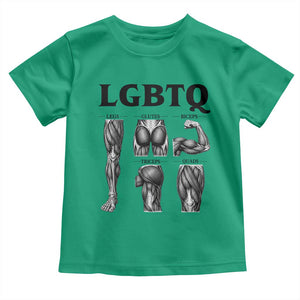 LGBTQ Acronym Funny Fitness Gym Muscle Graphic Toddler T Shirt Legs Glutes Biceps Triceps Quads TS02 Irish Green Print Your Wear