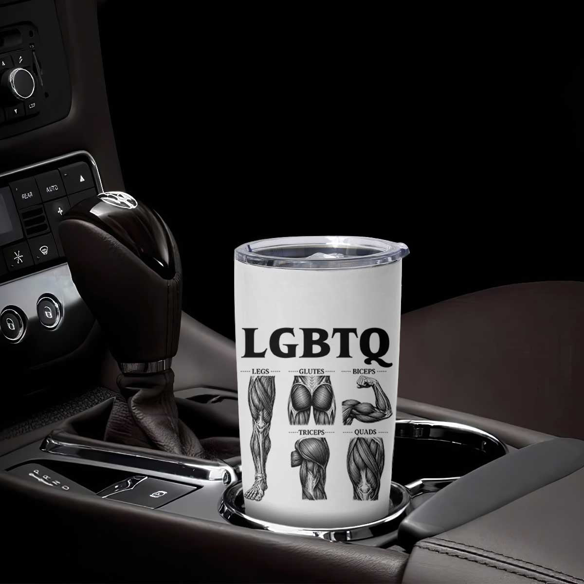 LGBTQ Acronym Funny Fitness Gym Muscle Graphic Tumbler Cup Legs Glutes Biceps Triceps Quads TS02 Print Your Wear
