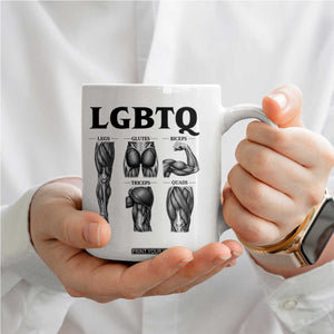 LGBTQ Acronym Funny Fitness Gym Muscle Graphic Coffee Mug Legs Glutes Biceps Triceps Quads TS02 Print Your Wear