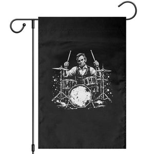 Vintage Abraham Lincoln Playing Drums Graphic Garden Flag Abe Musician Patriotic Rockstar Drummer President TS02 Black Print Your Wear