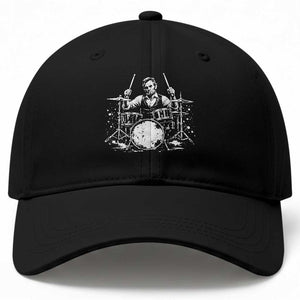 Vintage Abraham Lincoln Playing Drums Graphic Baseball Cap Abe Musician Patriotic Rockstar Drummer President TS02 Print Your Wear