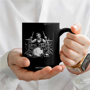 Vintage Abraham Lincoln Playing Drums Graphic Coffee Mug Abe Musician Patriotic Rockstar Drummer President TS02 Print Your Wear