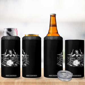 Vintage Abraham Lincoln Playing Drums Graphic 4 in 1 Can Cooler Tumbler Abe Musician Patriotic Rockstar Drummer President TS02 Print Your Wear