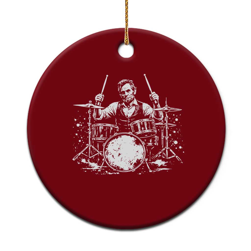 Vintage Abraham Lincoln Playing Drums Graphic Ceramic Ornament Abe Musician Patriotic Rockstar Drummer President TS02 1pc Red Print Your Wear