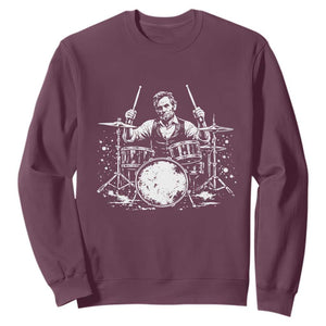 Vintage Abraham Lincoln Playing Drums Graphic Sweatshirt Abe Musician Patriotic Rockstar Drummer President TS02 Maroon Print Your Wear