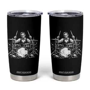 Vintage Abraham Lincoln Playing Drums Graphic Tumbler Cup Abe Musician Patriotic Rockstar Drummer President TS02 Black Print Your Wear