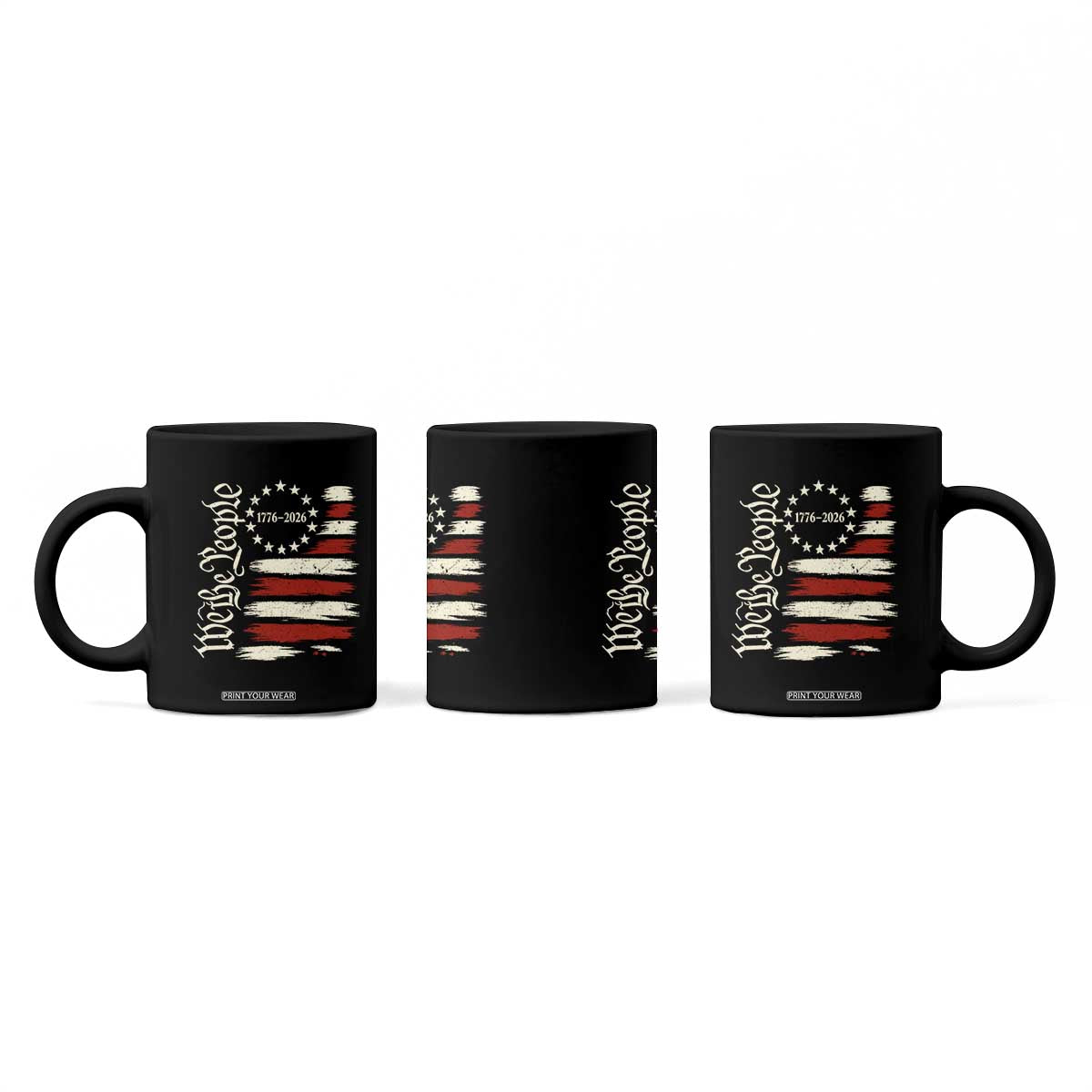 250 Years of Liberty 1776-2026 We The People Coffee Mug Distressed American Flag Patriotic Semiquincentennial 250th Anniversary TS02 Print Your Wear
