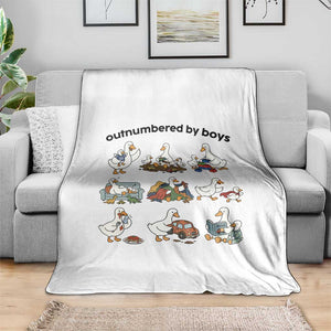 Outnumbered By Boys Funny Goose Mom Life Throw Blanket Chaos Coordinator Motherhood Mothers Day Gag Gift TS02 Print Your Wear