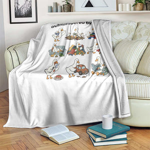 Outnumbered By Boys Funny Goose Mom Life Throw Blanket Chaos Coordinator Motherhood Mothers Day Gag Gift TS02 Print Your Wear