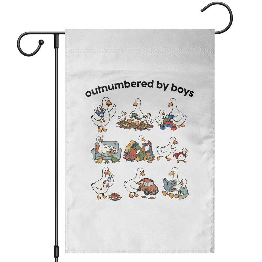 Outnumbered By Boys Funny Goose Mom Life Garden Flag Chaos Coordinator Motherhood Mothers Day Gag Gift TS02 White Print Your Wear